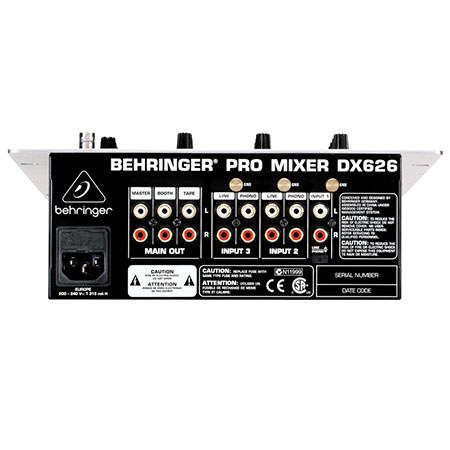 Behringer Pro Mixer DX-626 Professional 3 Channel DJ Mixer 0701
