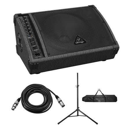 Behringer Eurolive F1220D 12" 250W Powered Speaker, w/Stand, 25' Mic Cable