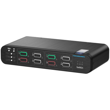 Belkin 4:2 DisplayPort MultiClave Secure KVM Switch with CAC, TAA Compliant