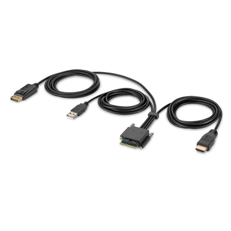 Belkin 6' Modular 4K HDMI and DisplayPort Dual-Head Host Secure KVM Cable, TAA Compliant, Black