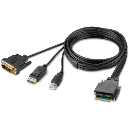 Belkin 6' Modular 4K DVI and DisplayPort Dual-Head Host Secure KVM Cable, TAA Compliant, Black