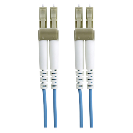 Belkin 32.8' OM3 50/125 10Gbps Multimode Duplex LC to LC Fiber Optic Patch Cable, Aqua