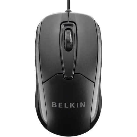 Belkin Wired USB-A Ergonomic Mouse, Black