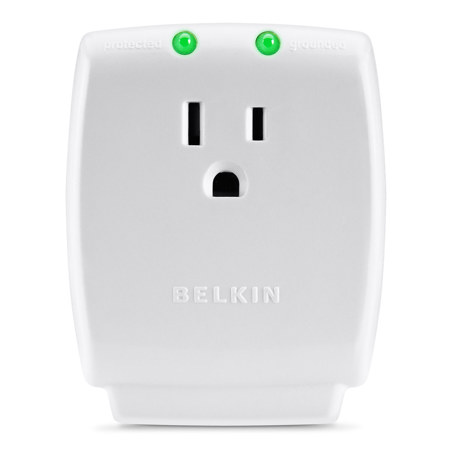 Belkin 1-Outlet Home Series Wall Mount SurgeCube Surge Protector, White