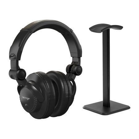 Behringer HC 200 High-Quality Professional Closed-Back Over-Ear DJ Headphones, Bundle with Desktop Headphone Stand