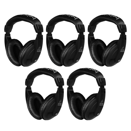 Behringer HPM1000 Closed-Back Multi-Purpose Stereo Headphones, 5-Pack