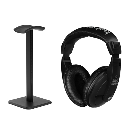 Behringer HPM1000 Closed-Back Multi-Purpose Stereo Headphones, Black, Bundle with Desktop Headphone Stand