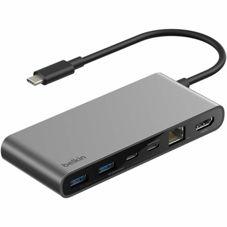 Belkin Connect 100W 8-Port USB-C Hub with 2.5Gb Ethernet, Space Gray
