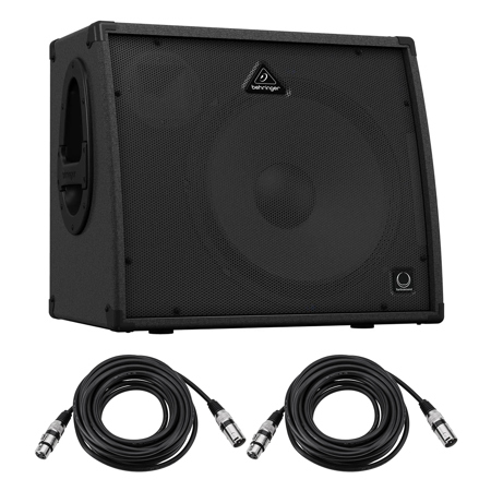 Behringer Ultratone KXD15 15" 600W 4-Channel PA System and Keyboard Amplifier, Bundle with 2x 25' XLR Microphone Cable