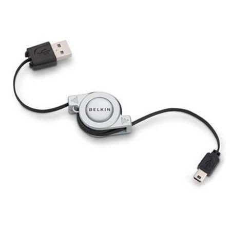 Belkin Retractable Hi-Speed USB Cable, A to B, 2.6 Feet
