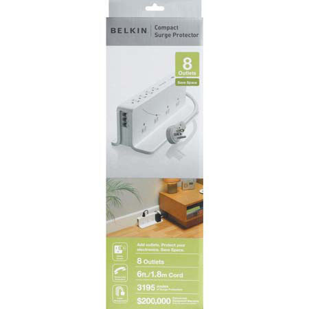 Belkin 8 Outlet Surge Protector w/3195 Joules/6ft Cord