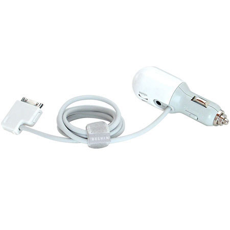 Belkin Auto Kit for iPod with Dock Connector, DC Power Adapter Kit, White