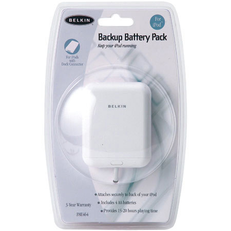 Belkin Backup Battery Pack for iPod with Dock Connector, White #F8E464