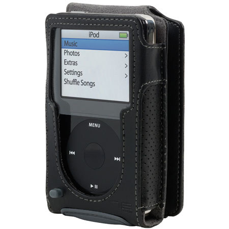 Belkin Flip Case, Fine-grain Leather, Form-fitting Case for the iPod 5G, Black