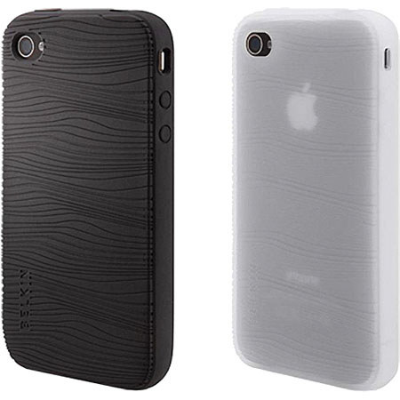 Belkin F8Z625TT2 Grip Groove Duo Silicone Sleeve, Black/White Pearl