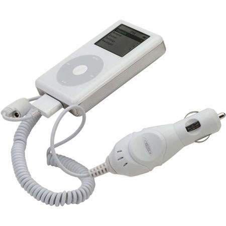 Belkin Mobile Power Cord for iPod with Dock Connector, Connects iPod to Car's Power Source, White
