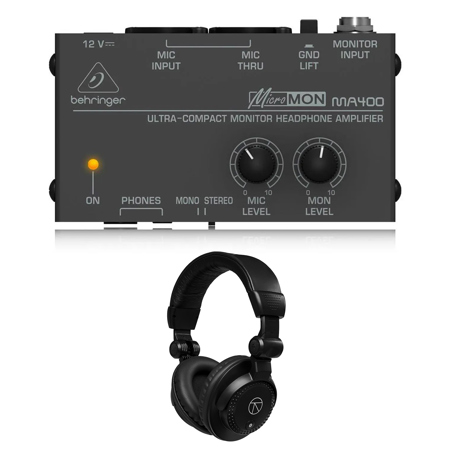 Behringer Micromon MA400 Monitor Headphone Amplifier, w/TAPH100 Headphones