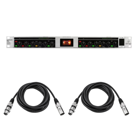 Behringer Ultragain Pro MIC2200 V2 2-Channel Audiophile Vacuum Tube Microphone/Line Preamplifier, Bundle with 2x 10' XLR Microphone Cable
