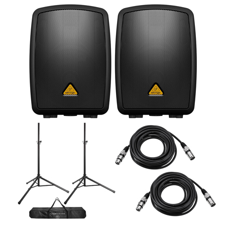 Behringer Europort MPA40BT 40W Wireless Portable PA System, 2-Pack,w/Stands,Pair