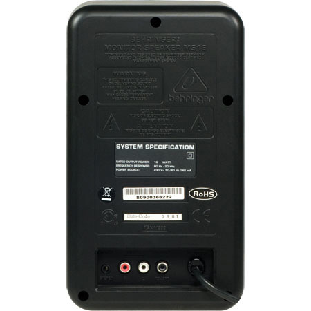 Behringer MS16 2-Way Active Nearfield Monitor System, Pair 0316