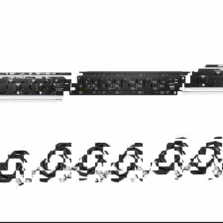 Behringer MS8000 8-Channel Microphone Splitter with 3x 25' XLR M to XLR F Cable