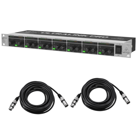 Behringer ULTRALINK PRO MX882 V2 8-Ch Splitter/Mixer, with 2x 25' XLR Cable