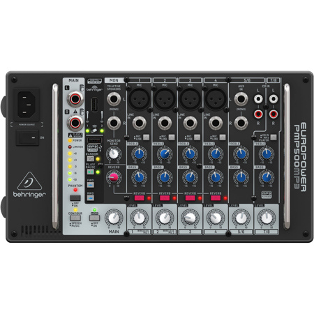 PMP500MP3 500W 8-Channel Ultra-Compact Powered Mixer with MP3