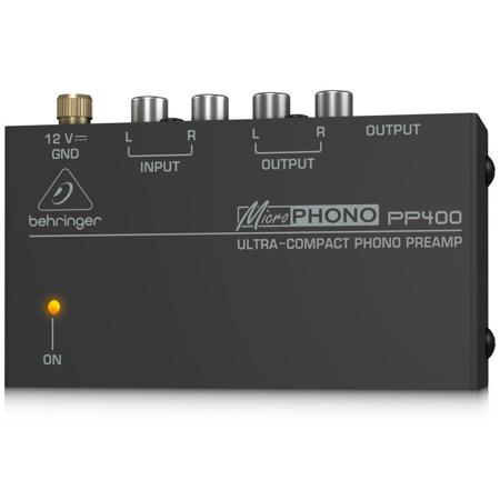 Behringer Microphono PP400 Ultra-Compact Phono Preamp, 50W Output Impedance, RIAA Frequency Response