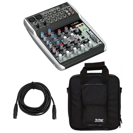 Behringer Xenyx Q1002USB Premium 10-Input 2-Bus Mixer with Bag, Cable