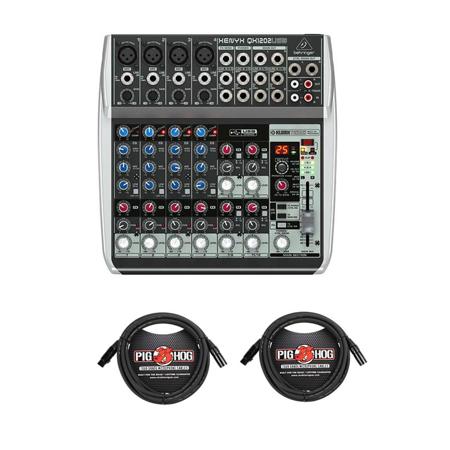 Behringer Xnyx QX1202USB Premium 12-Input 2-Bus Mixer W/2x 15' 8mm XLR Mic Cable