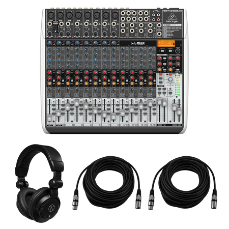 Behringer Xenyx QX2222USB Premium 22-In Analog Mixer,w/Headphones & 2x XLR Cable