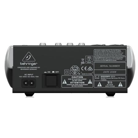 Behringer XENYX QX602MP3 Premium 6-Input 2-Bus Mixer with
