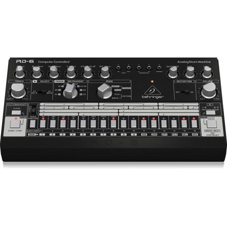 Behringer RD-6-BK Analog Drum Machine with 8 Drum Sounds, Black
