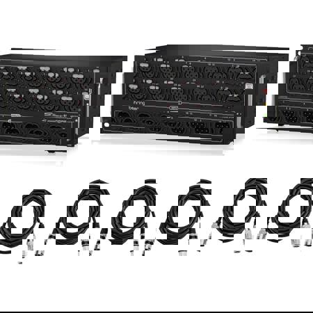 Behringer S32 I/O Box with 32x Remote-Controllable Midas Preamps, Bundle With 3x 25' XLR M to F Professional Microphone Cables
