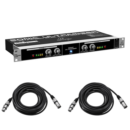 Behringer SONIC ULTRAMIZER SU9920 2-Channel Ultimate Stereo Sound Enhancement Processor, Bundle with 2x 25' XLR Microphone Cable