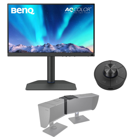 BenQ SW272Q 27" 16:9 2K Adobe RGB PhotoVue Photographer IPS LED HDR Monitor, Bundle with HB27 Shading Hood Bridge