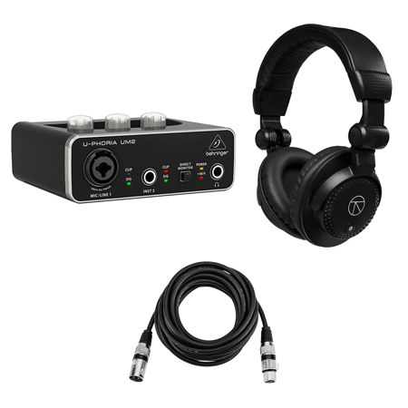 Behringer U-PHORIA UM2 2x2 USB Audio Interface, Bundle with TAPH100 Headphones