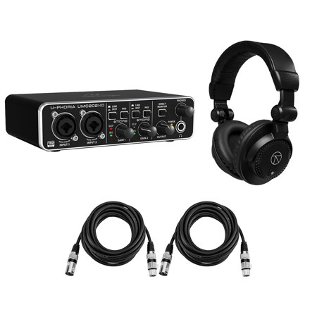 Behringer U-PHORIA UMC202HD USB Audio Interface, Bundle w/2x TAPH100 Headphones