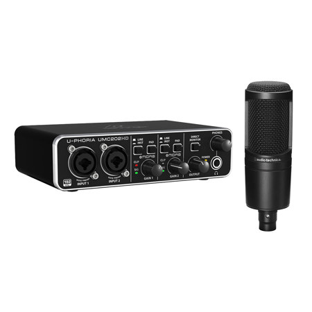 Behringer U-PHORIA UMC202HD USB Audio Interface, with AT2020 Microphone