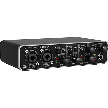 Behringer U-Phoria UMC204 Audiophile 2x4 24-Bit/96 kHz USB Audio Interface