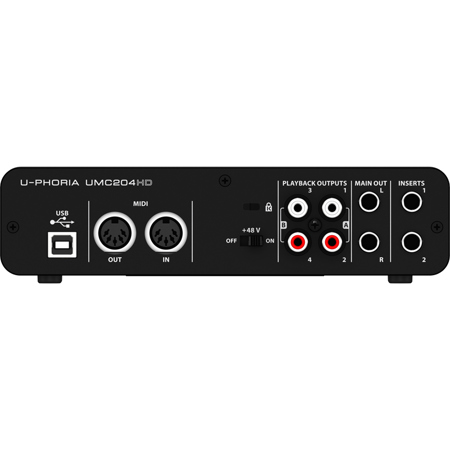 Behringer U-Phoria UMC204HD Audiophile 2x4 USB Audio/MIDI
