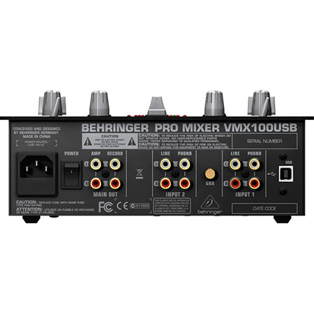 Behringer Pro Mixer VMX100USB Professional 2-Channel DJ Mixer 0701