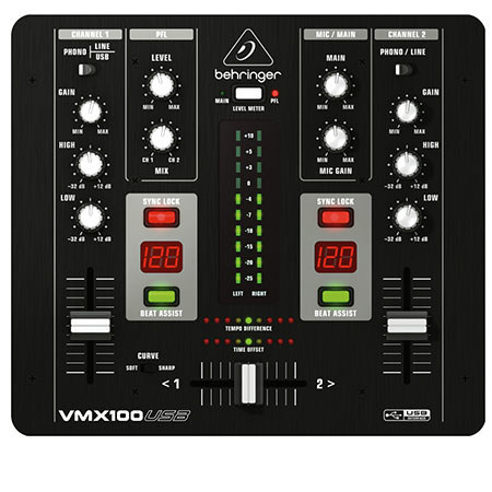 Behringer Pro Mixer VMX100USB Professional 2-Channel DJ Mixer 0701