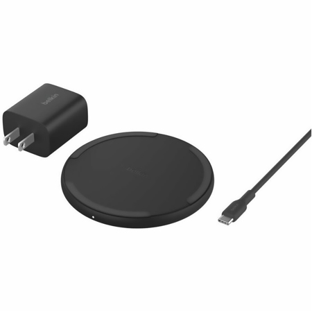 Belkin BoostCharge 15W Qi Wireless Charging Pad with Power Adapter, Black