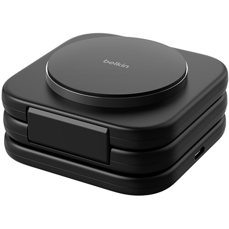 Belkin BoostCharge Pro 15W 3-in-1 Magnetic Qi2 Wireless Charging Foldable Travel Pad, Black
