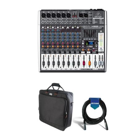 Behringer XENYX X1222USB Premium 12-Input 2/2-Bus Mixer W/Gator Mixer Bag /Cable