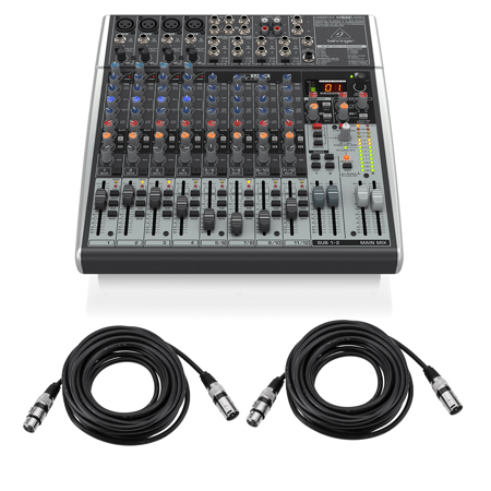 Behringer XENYX X1622USB Prem 16-Input 2/2-Bus Mixer W/2x 15' 8mm XLR Mic Cable