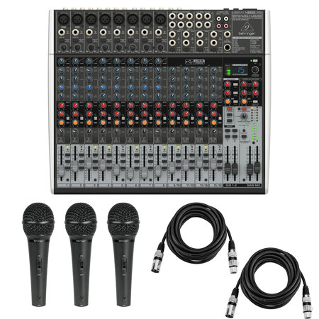 Behringer XENYX X2222USB Premium 22-Input 2/2-Bus Mixer With Accessory Bundle