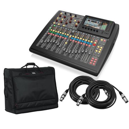 Behringer X32 40-Input 25-Bus Digital Mixing Console With Gator Case and 2x 25' XLR Cables