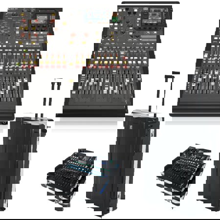 Behringer X32 PRODUCER 40-Channel Digital Mixer 25-Bus Rack-Mountable Digital Mixing Console, Bundle with Gator Cases G-MIX 20X25 Molded PE Mixer or Equipment Case with Wheels, 25x20x8"